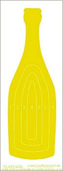 Flaskmål gul 39x14 cm, papp