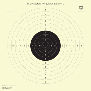 Pistoltavla 25-50m med spegelslits