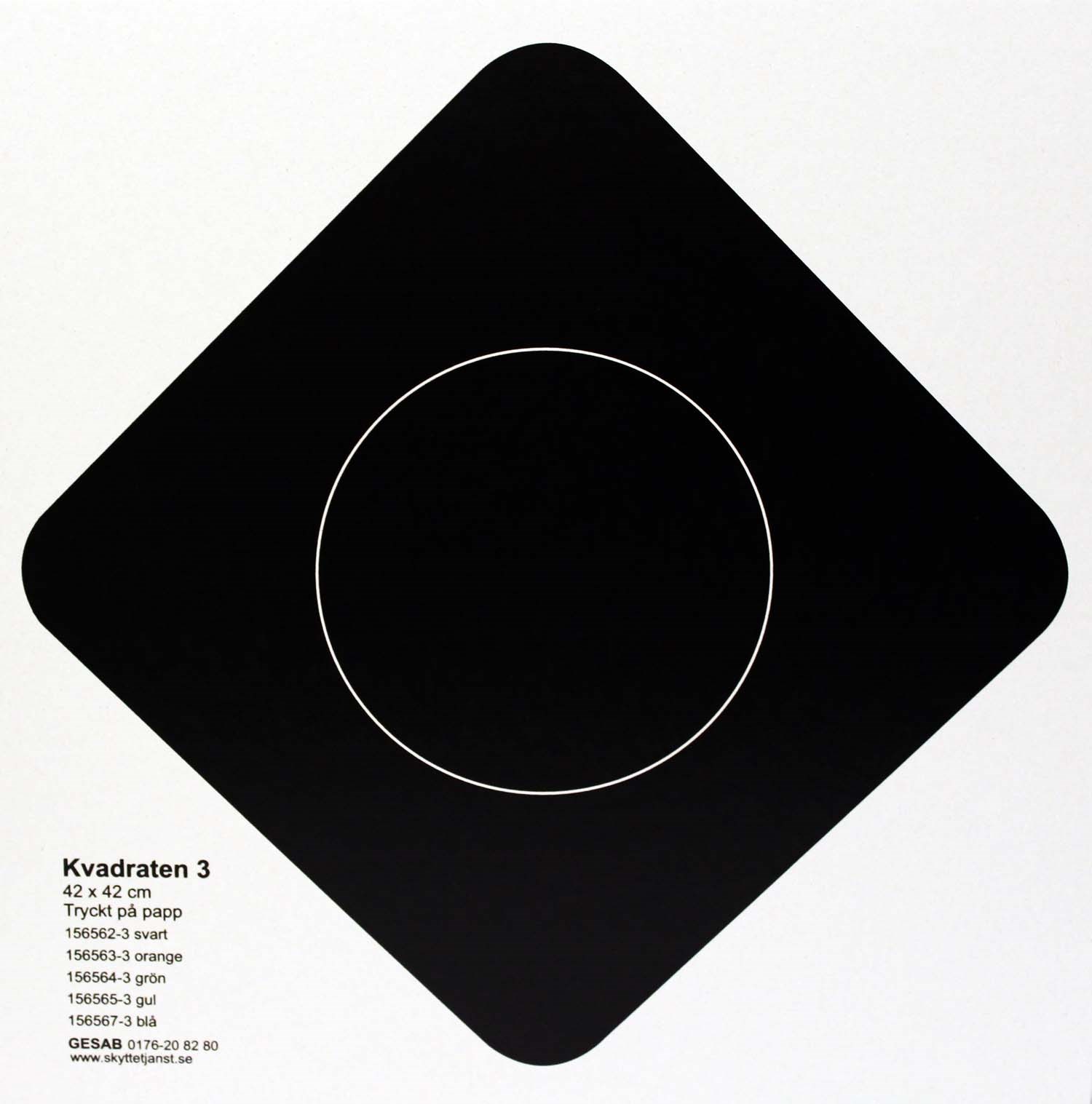 Kvadraten nr 3 svart, 42 x 42 cm