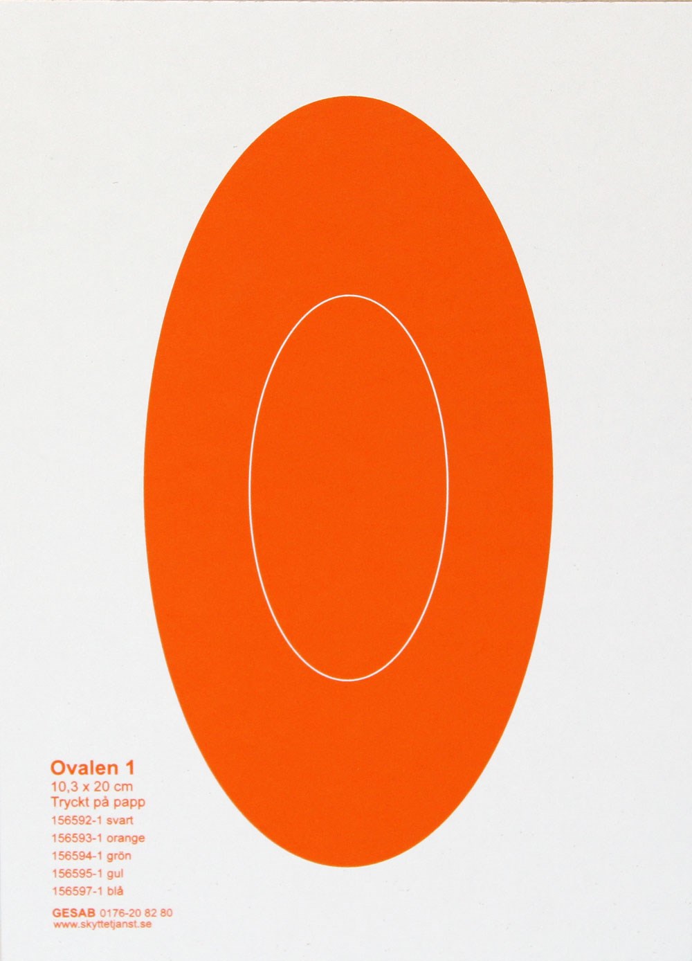 Ovalen nr 1 orange, 10,4 x 20 cm
