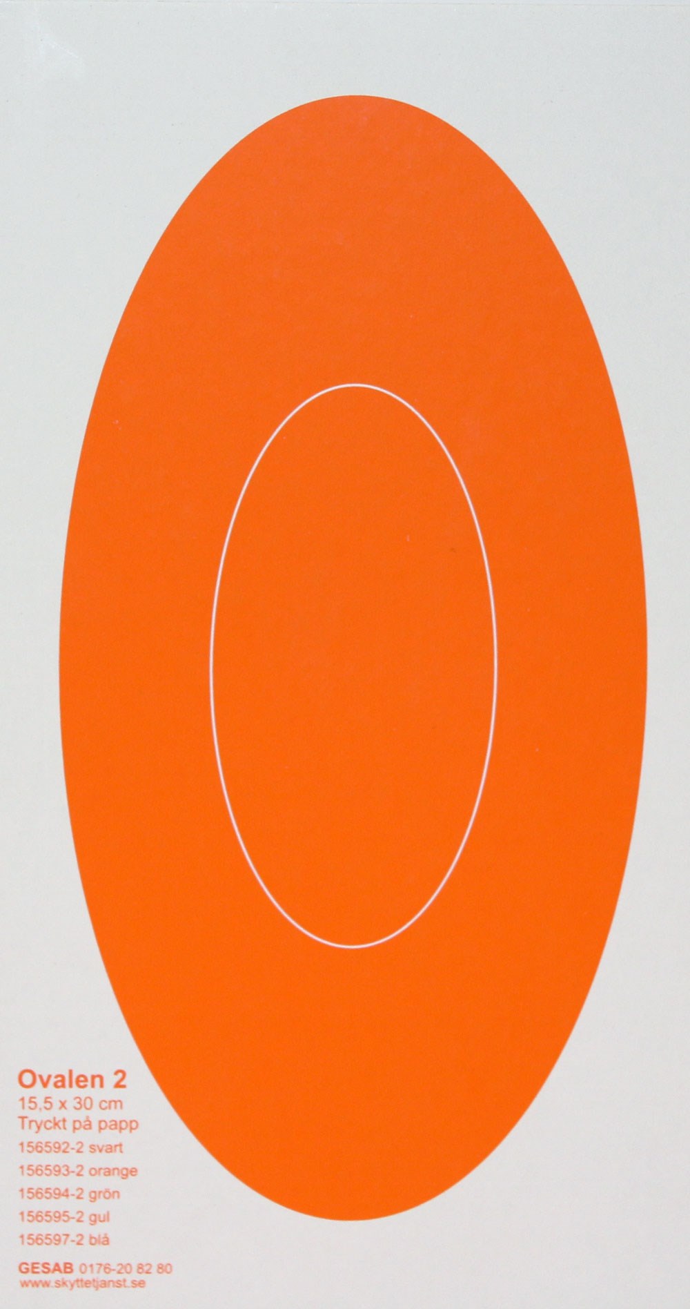 Ovalen nr 2 orange,15,5 x 30 cm