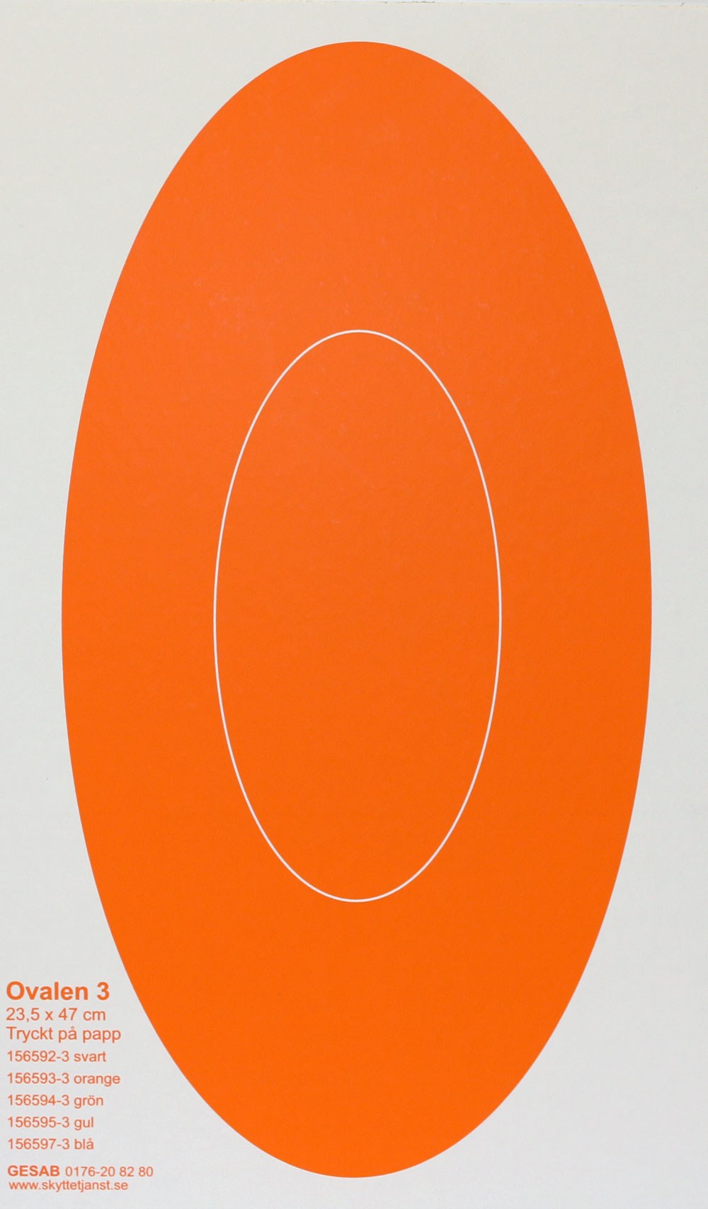 Ovalen nr 3 orange, 23,5 x 47 cm