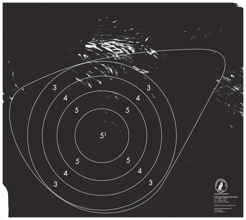 Träffområde älg 50 m vänster, (2017)