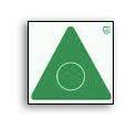 H-J A-triangel 1 21cm grön, papp