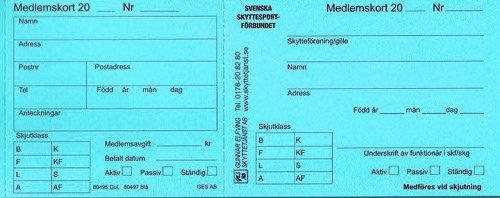 Medlemkort blå 25/fp